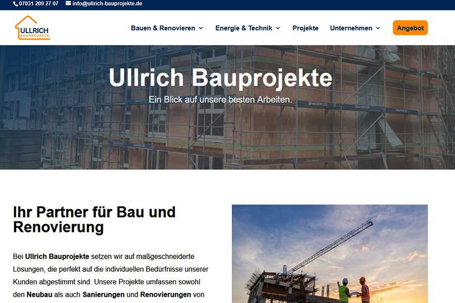 B2B-Kooperationspartner und Schwesterunternehmen Ullrich Bauprojekte